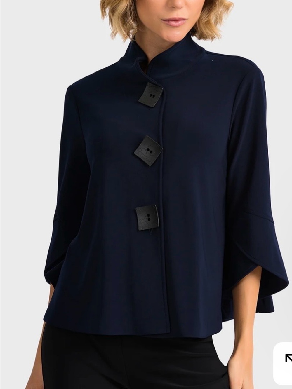 Joseph Ribkuff Midnight Blue Jacket Style 193198 Statement Buttons MSRP $255